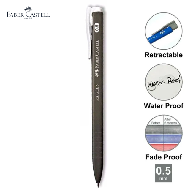 Faber Castell RX Gel Pen Retractable 0.5mm - Black (249999)