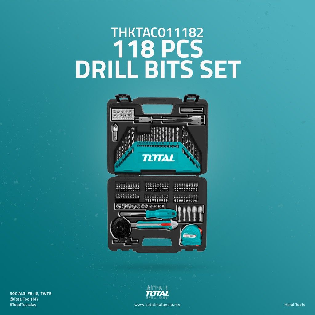 TOTAL DRILL BITS SET (118 PCS) THKTAC011182