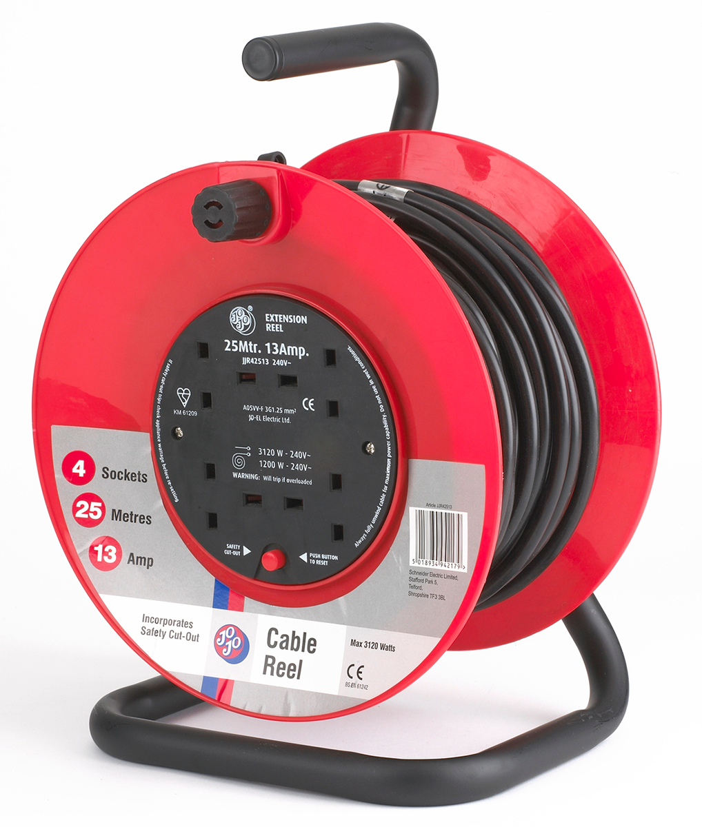 schneider *Schneider Electric 25m 4 Socket Extension Reel, 240 V - JJR42513