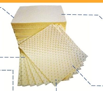 CRISBEN HAZARDOUS CHEMICAL ABSORBENT PAD DIMPLED (HAZD100)