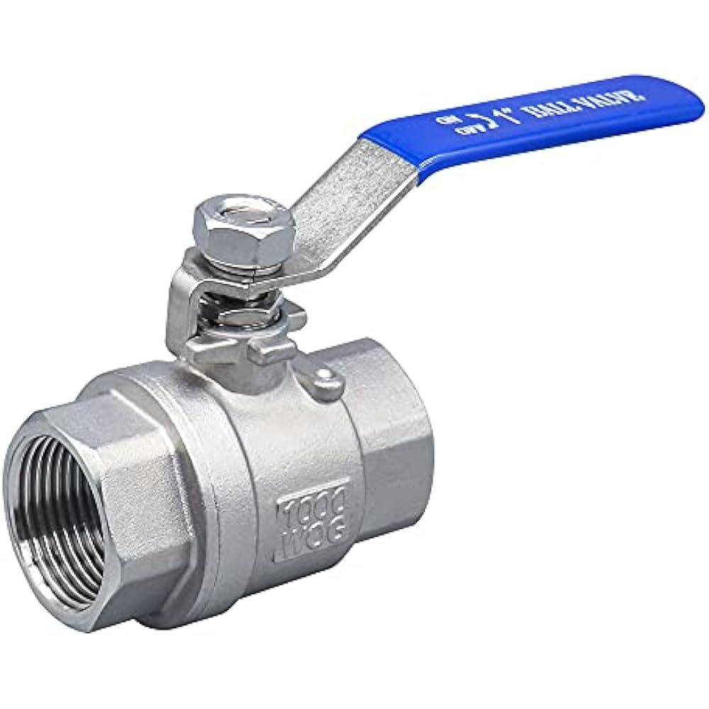 Others *1 Inch Ball Valve, Premium 304 Stainless Steel Full Port Forged NPT Ball Valve for Water Oil and Gas with Long Handle Shut Off Switch, 1000 WOG (1 Piece, FNPT to FNPT).