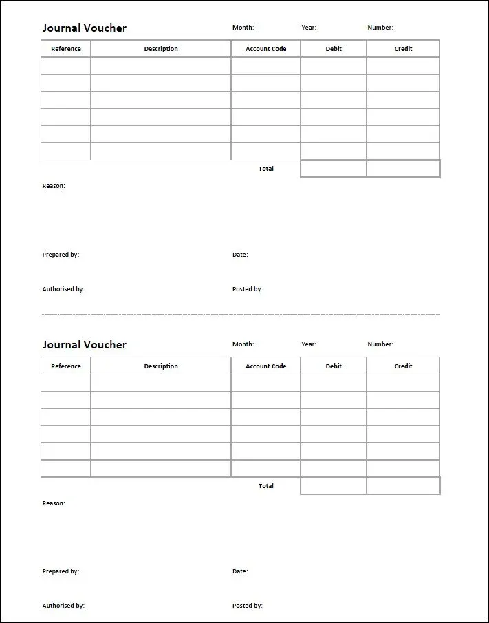 Journal Voucher with 10 pad
