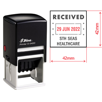 Shiny Self-Inking Dater Stamp Printer S-542D 42 x 42mm