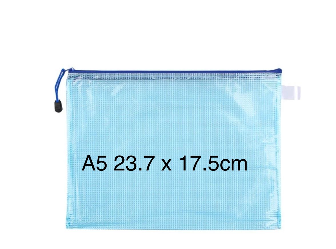 Bag Zipper Mesh Zipper PVC File Zipper Bag Zip Bag Waterproof Transparent (size A5:23.7cm x 17.5cm)