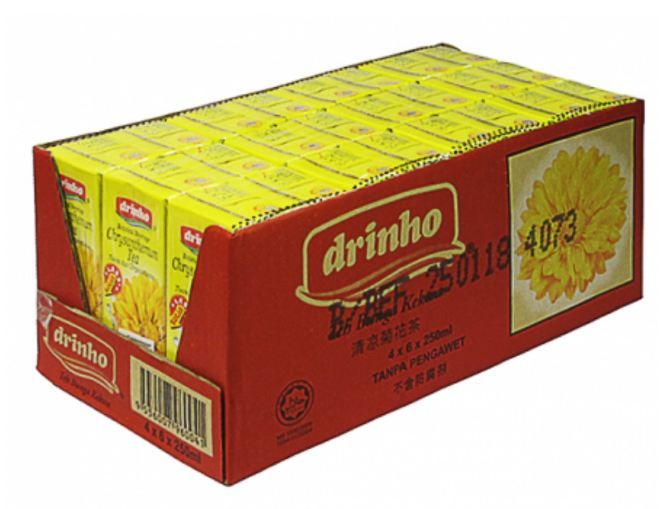 Air Kotak DRINHO Teh Bunga 250ML (24 pcs)