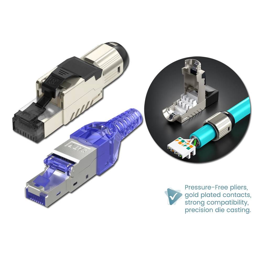 CAT6A CAT7 CAT8 RJ45 TOOLLESS MODULAR CONNECTOR PLUG & JOINT