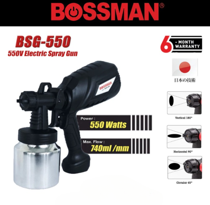 BOSSMAN 550W HANDHELD ELECTRIC PAINT SPRAY GUN (BSG-550)