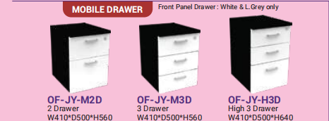 OFIS JAY SERIES MOBILE DRAWER _ FRONT PANEL DRAWER : WHITE & L.GREY ONLY