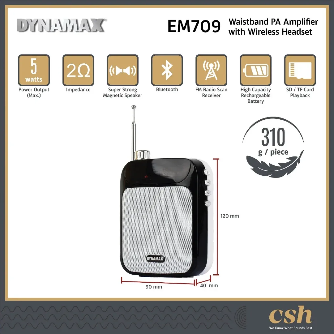 DYNAMAX EM709 Professional Waistband Amplifier Set Exclusive