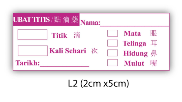 DOC STICKER - UBAT MATA/TELINGA/MULUT/HIDUNG