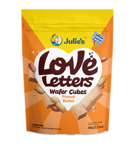 (Loose pack) Julie’s Love Letters Wafer Cubes Peanut Butter 60g