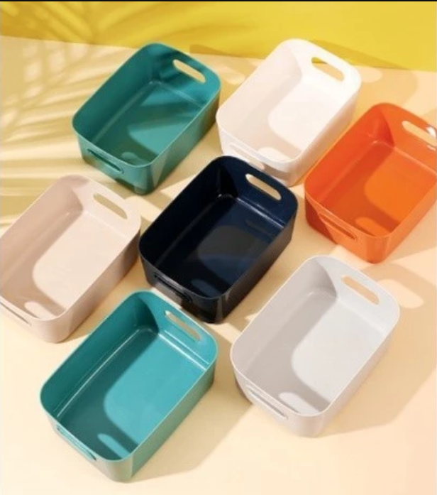 Thickened Hard Multipurpose Muji Style Plastic Storage Organizer Basket Box ( S/M/L )