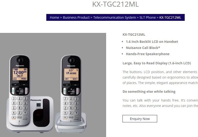 Genuine Malaysia Panasonic Warranty - Panasonic KX-TGC212ML Digital Cordless Phone 2 units