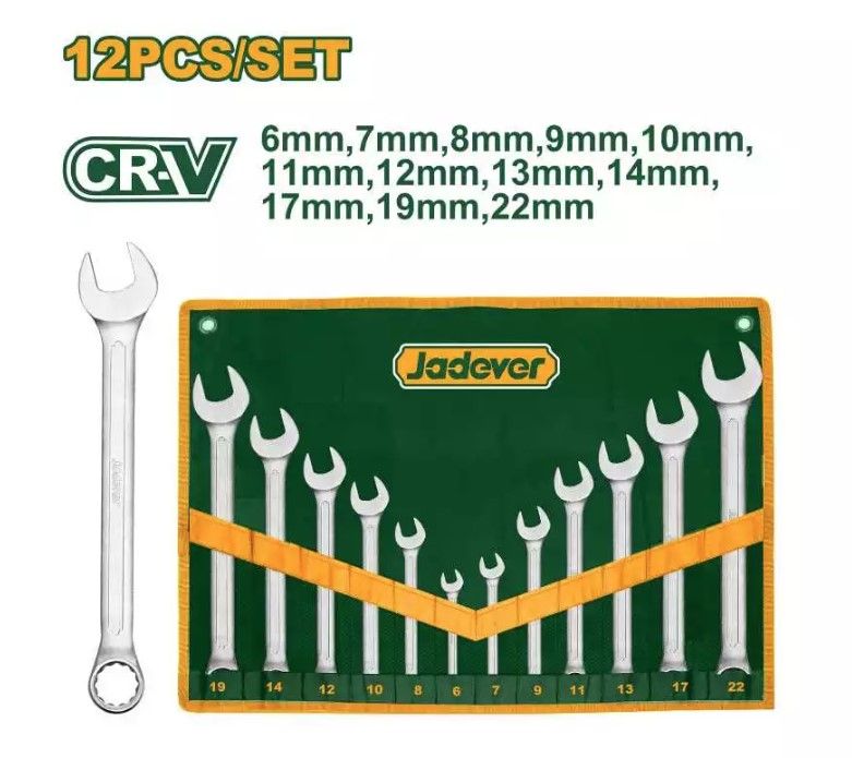 JADEVER 12 PCS COMBINATION SPANNER SET JDSP1M12