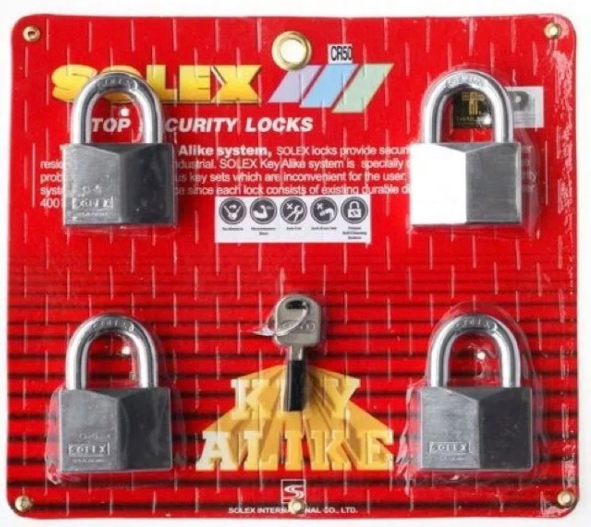 ORIGINAL SOLEX G5 ANTICUT PADLOCK 50MMx4 1 set