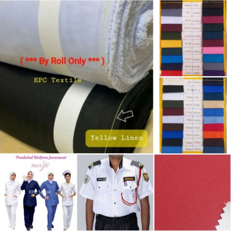 60" Kain Yellow Line Uniform Fabric Cloth