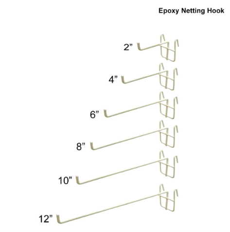 TTF Rack white epoxy netting hook (30 pieces)