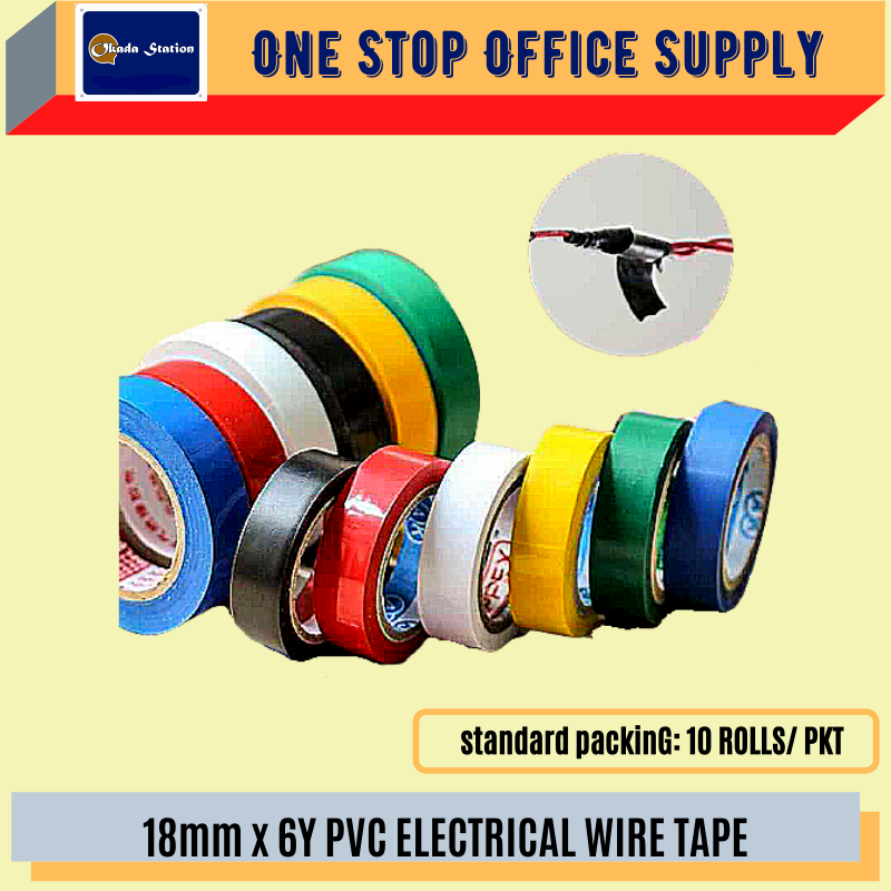18mm x 6Y PVC ELECTRICAL INSULATING TAPE -ALL COLOUR / Okada / TAPE / Electrical Insulating Tape / Electrical Wire Tape / Okada PVC Electrical Insulating Tape