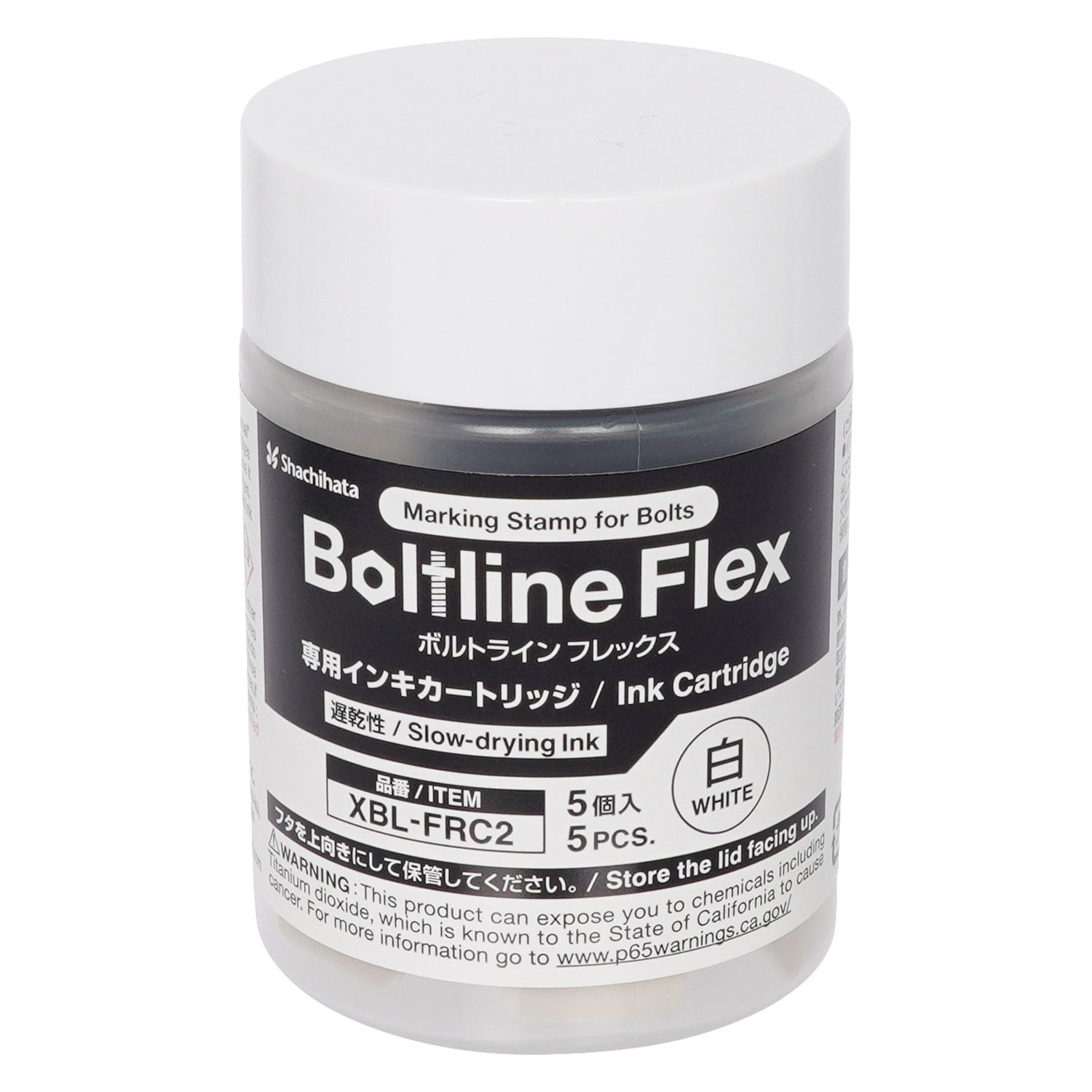 [PRE-ORDER] BOLTLINE FLEX Stamp Slow Dry Ink Catridge 5pcs - 6 Inks Colours White