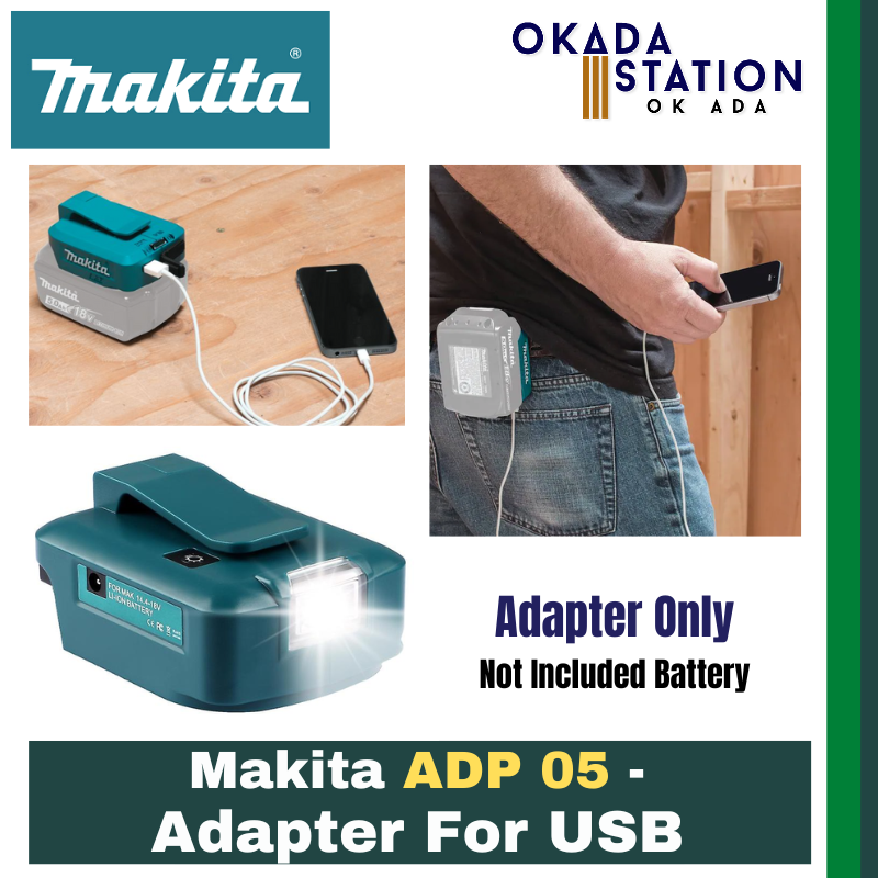 Makita ADP 05 - Adapter For USB (Not Included Battery) / Makita Adapter / Adapter For USB / USB / Adapter / USB 2 port (A type)