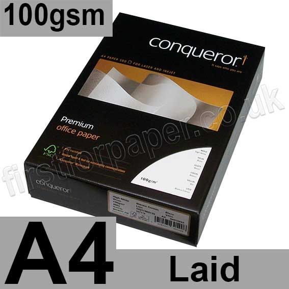 conqueror paper A4 100gsm Brilliant White Laid