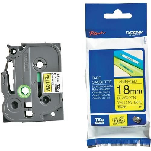 BROTHER 18MM TAPE (BLACK ON YELLOW) 8M/ROLL