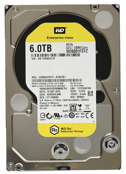 WESTERN DIGITAL 3.5 INCH RE4 6TB 7200RPM 128MB SATA III GOLD CAVIAR RAID EDITION WD6002FRYZ