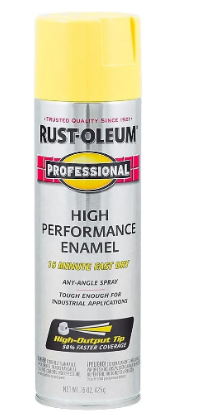 Rust-Oleum 7543838 Professional High Performance Enamel Spray Paint, 15 Oz, Gloss Safety Yellow/can