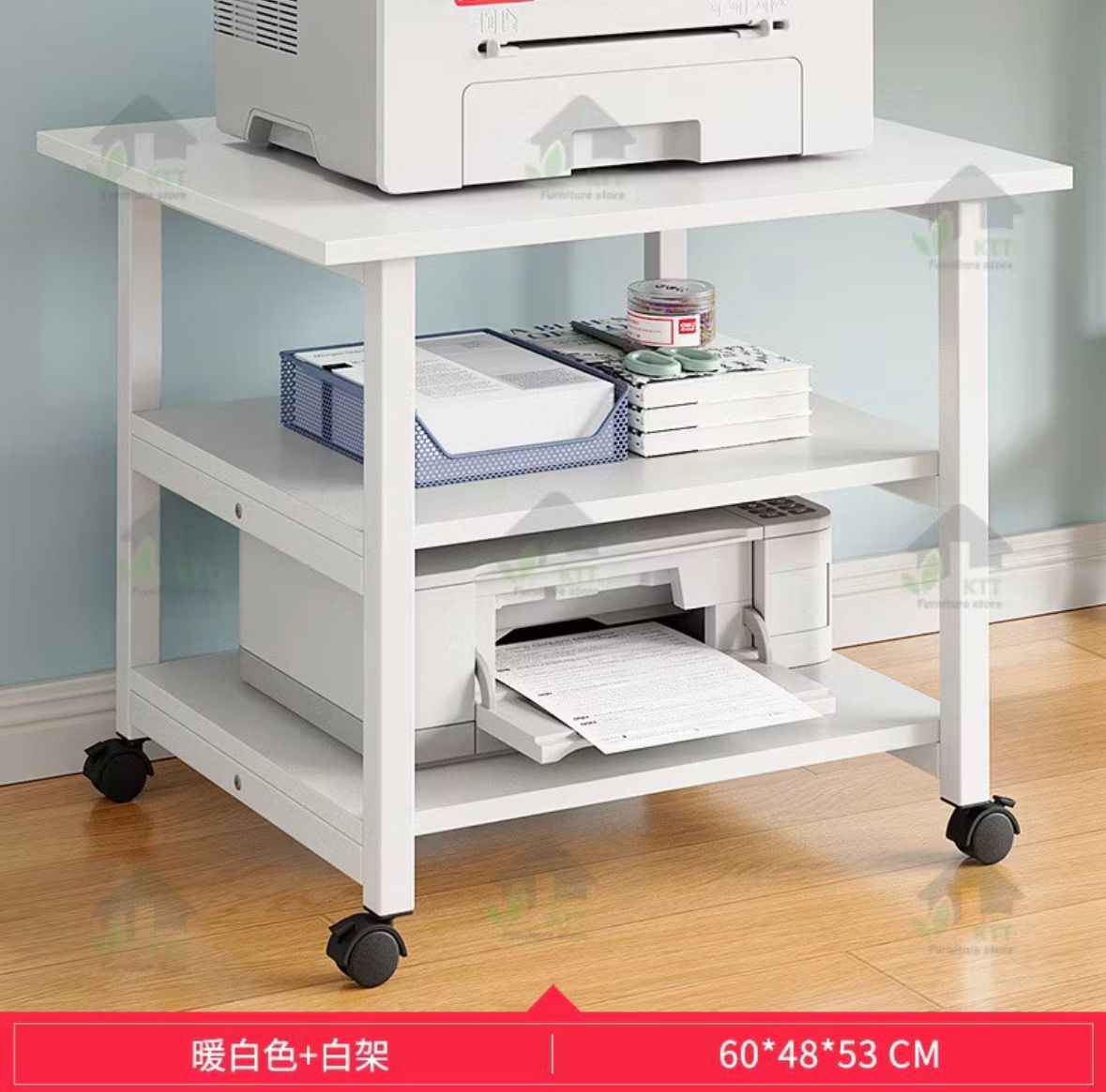 Portable Printer Storage Rack Floor L60CM X D48 X W53CM