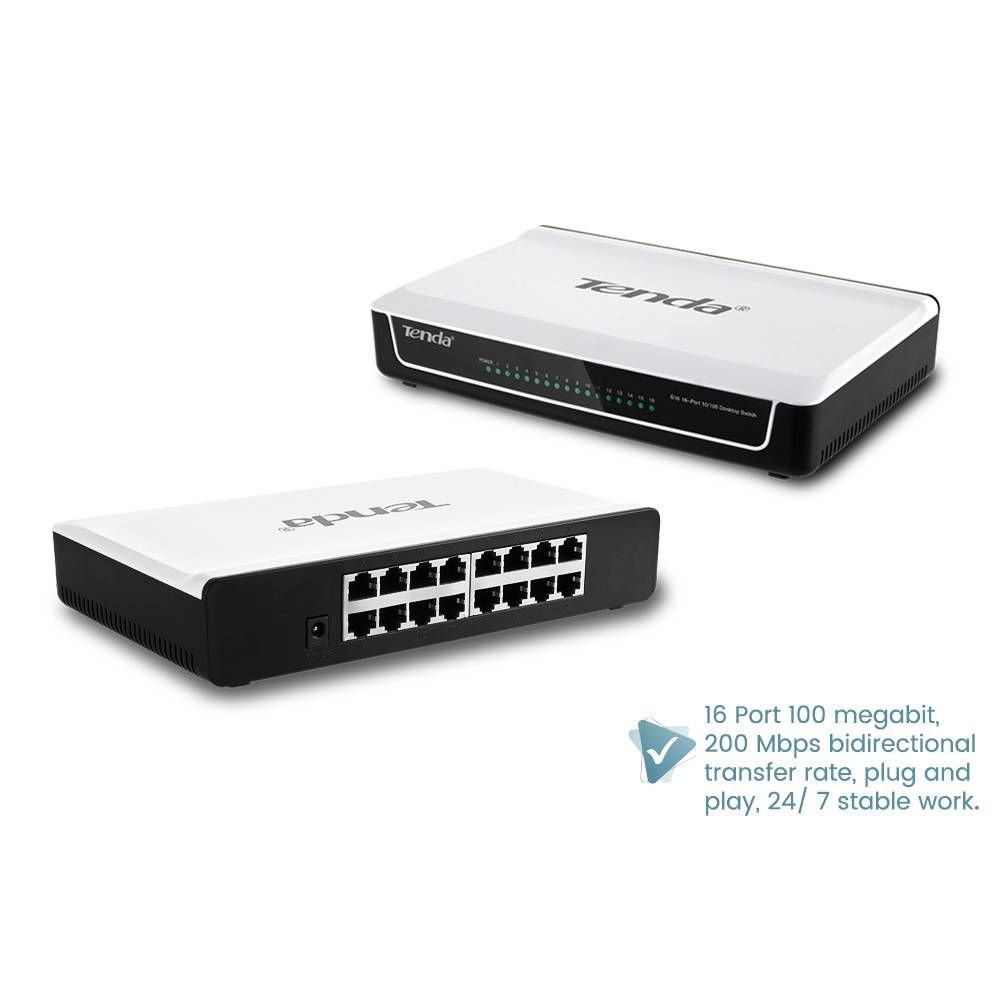 TENDA 16-PORT 10/100M DESKTOP SWITCH