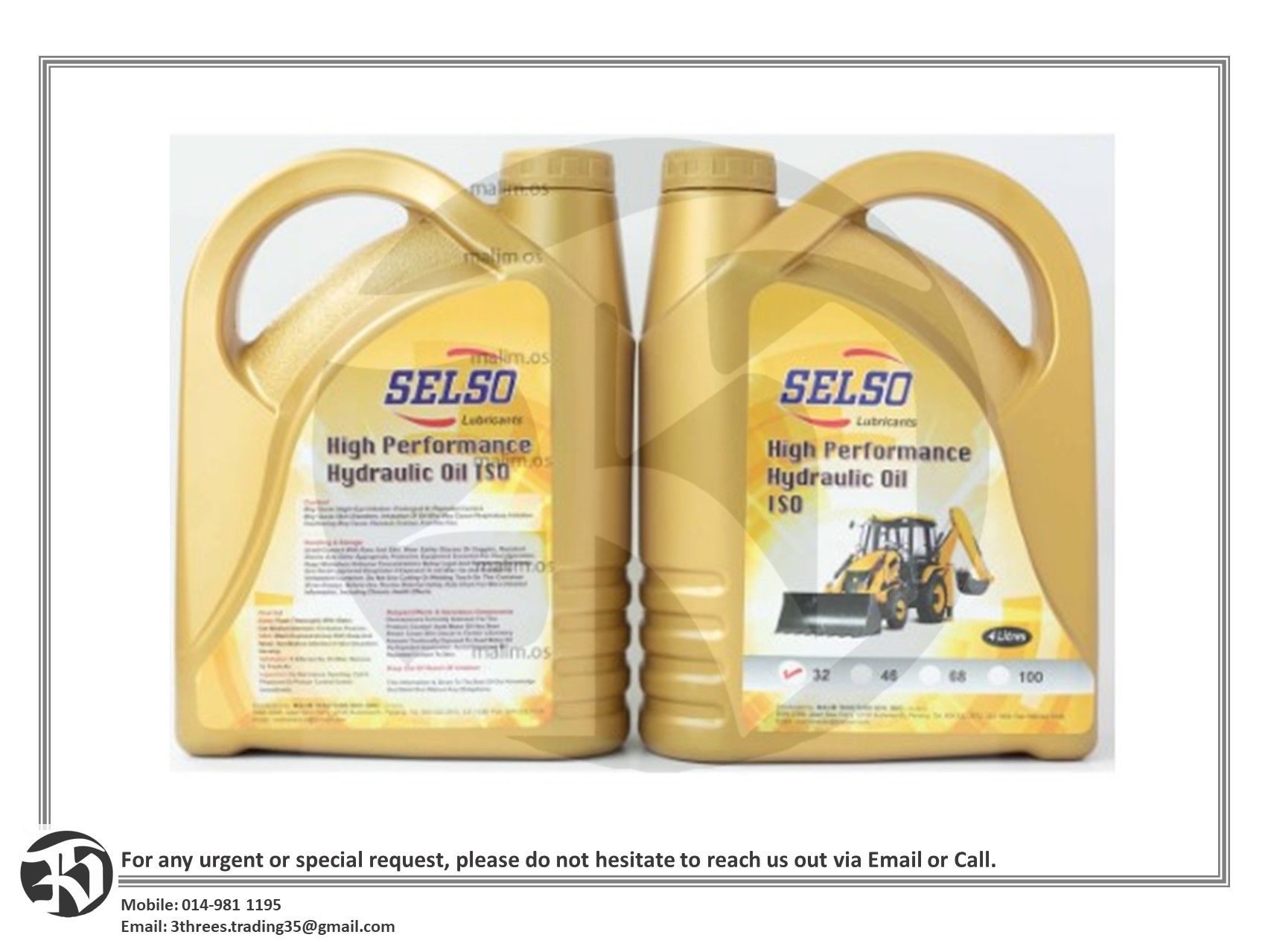 Selso Hydraulic Oil ISO 32/46/68/100 (4.0L)
