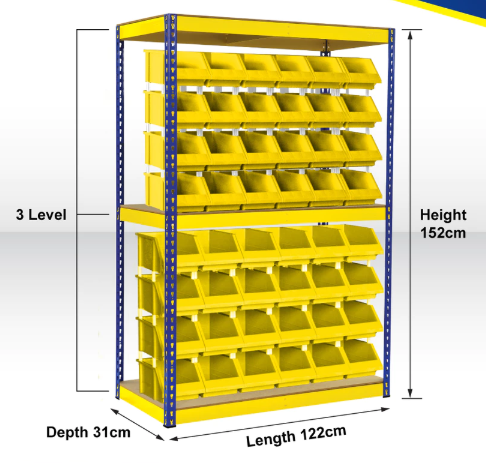 *TTF Rack™ (BOLTLESS RACK + MULTI TOOL BOX) (H)152cm(D)31cm (L)122cm