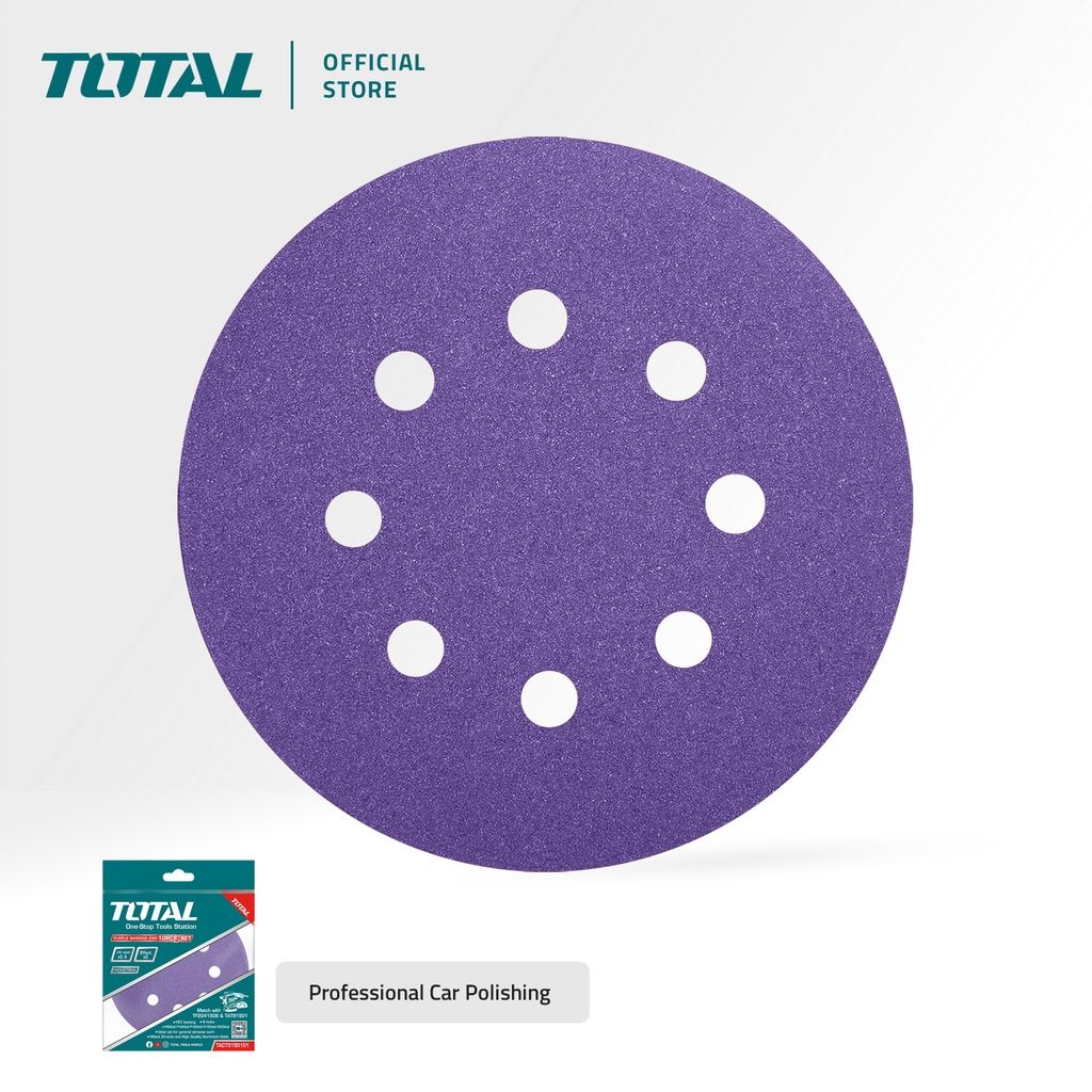 TOTAL PURPLE SANDING DISC FOR PROFESSIONAL CAR POLISHING 8 HOLES FOR AIR & ROTARY SANDER (6" X 10 PCS) TAC73150101
