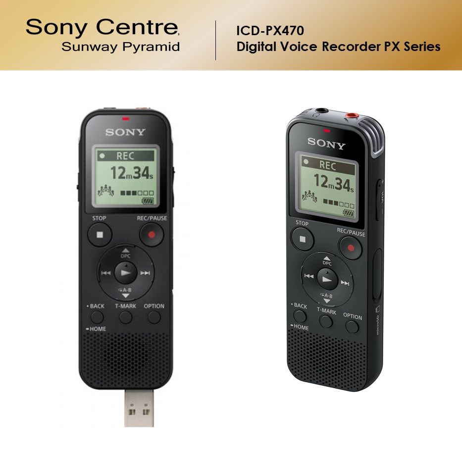 Sony ICD-PX470 Digital Voice Recorder with Built-In USB and 4GB Internal Memory