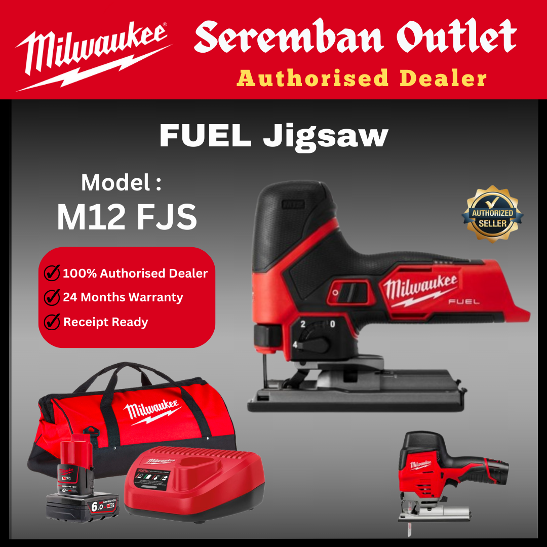 MILWAUKEE M12 Compact Jigsaw / MILWAUKEE JIGSAW / Sawing & Cutting / M12 FJS-0 / MILWAUKEE SET / FULL SET / Milwaukee Jig Saw