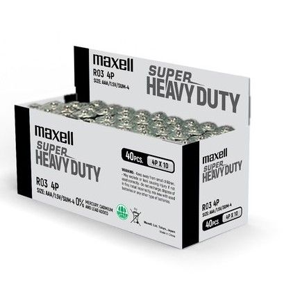 Maxell Super Heavy Duty AAA (40pcs/40biji) R03(SP)4P
