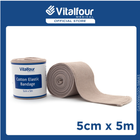 VITALFOUR COTTON ELASTIC BANDAGE 5CM (1 ROLL)