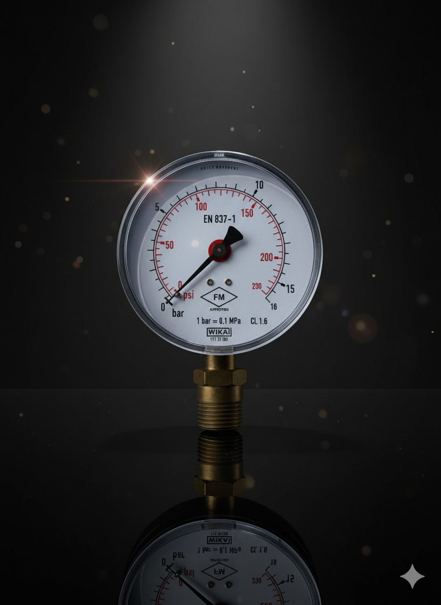 PRESSURE GAUGE 0 - 16 Bar ( 0 - 230 PSI ) (PLASTIC COVER)