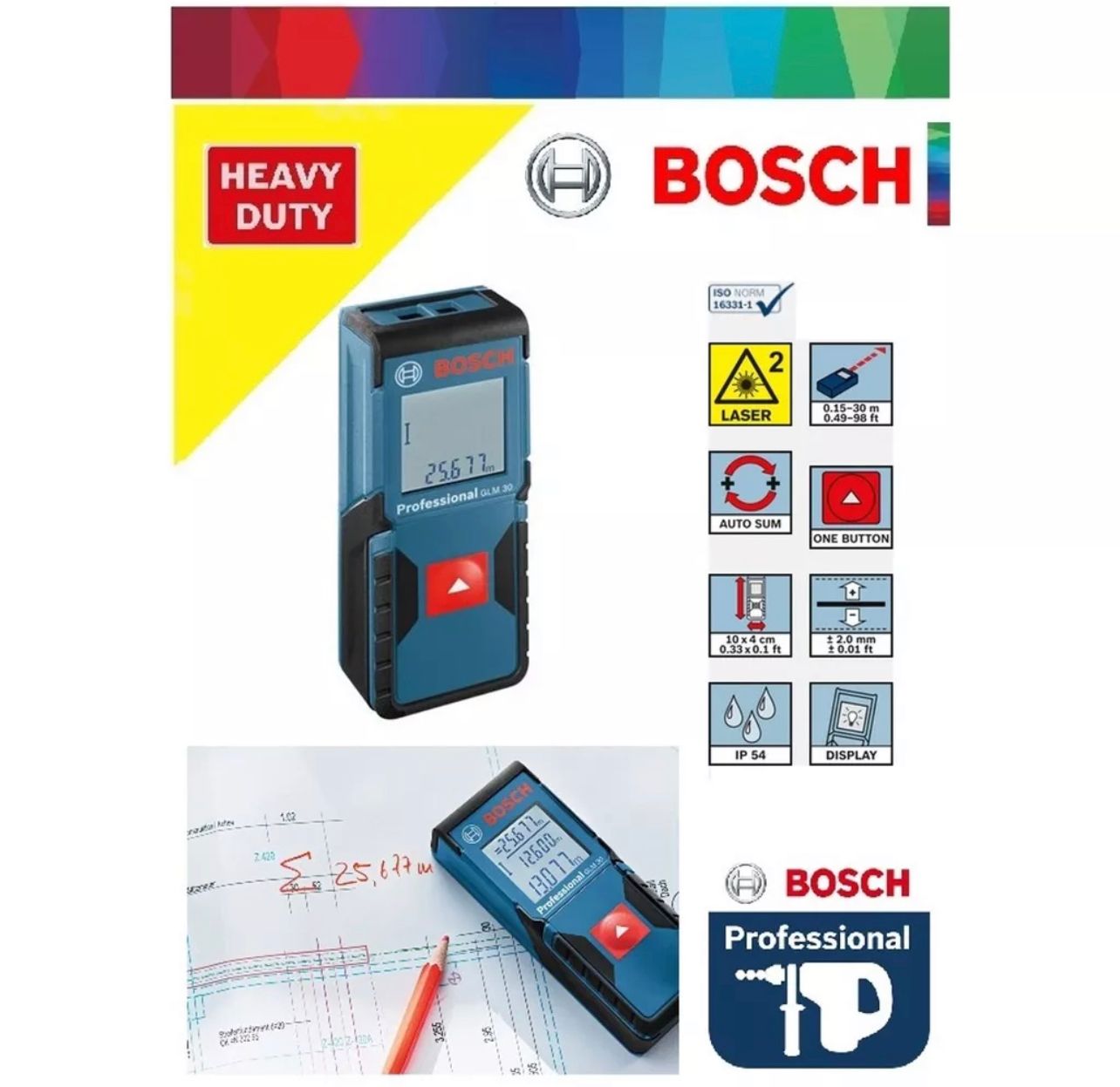 BOSCH GLM 30 Professional Laser Level Measure Laser Rangefinder Distance Measurement