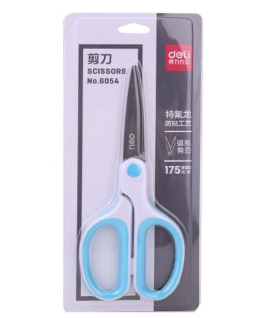 Deli Teflon Coated Office Scissors 6-4/5'' inch 175mm No.6054 (Non-Stick Blade)