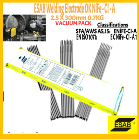 RIGHTWELL ESAB WELDING ELECTRODE OK NIFE-CI-A 2.5X300MM 0.7KG (SWEDEN)