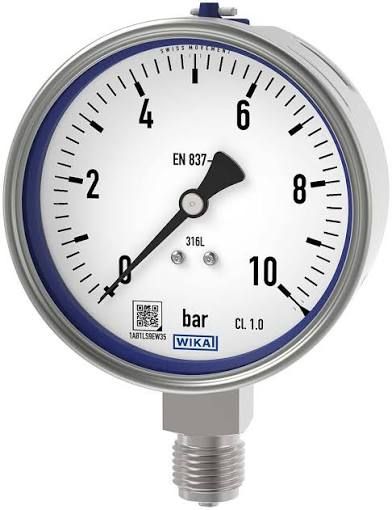 WIKA PRESSURE GAUGE 0-6 BAR (85 PSI) STAINLESS STEEL