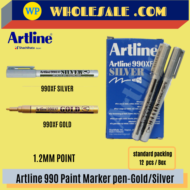 ARTLINE 990XF / MARKER PEN / PAINT MARKER / GOLD / SILVER / 1.2MM / 990XF / PEN MARKER / ARTLINE 990