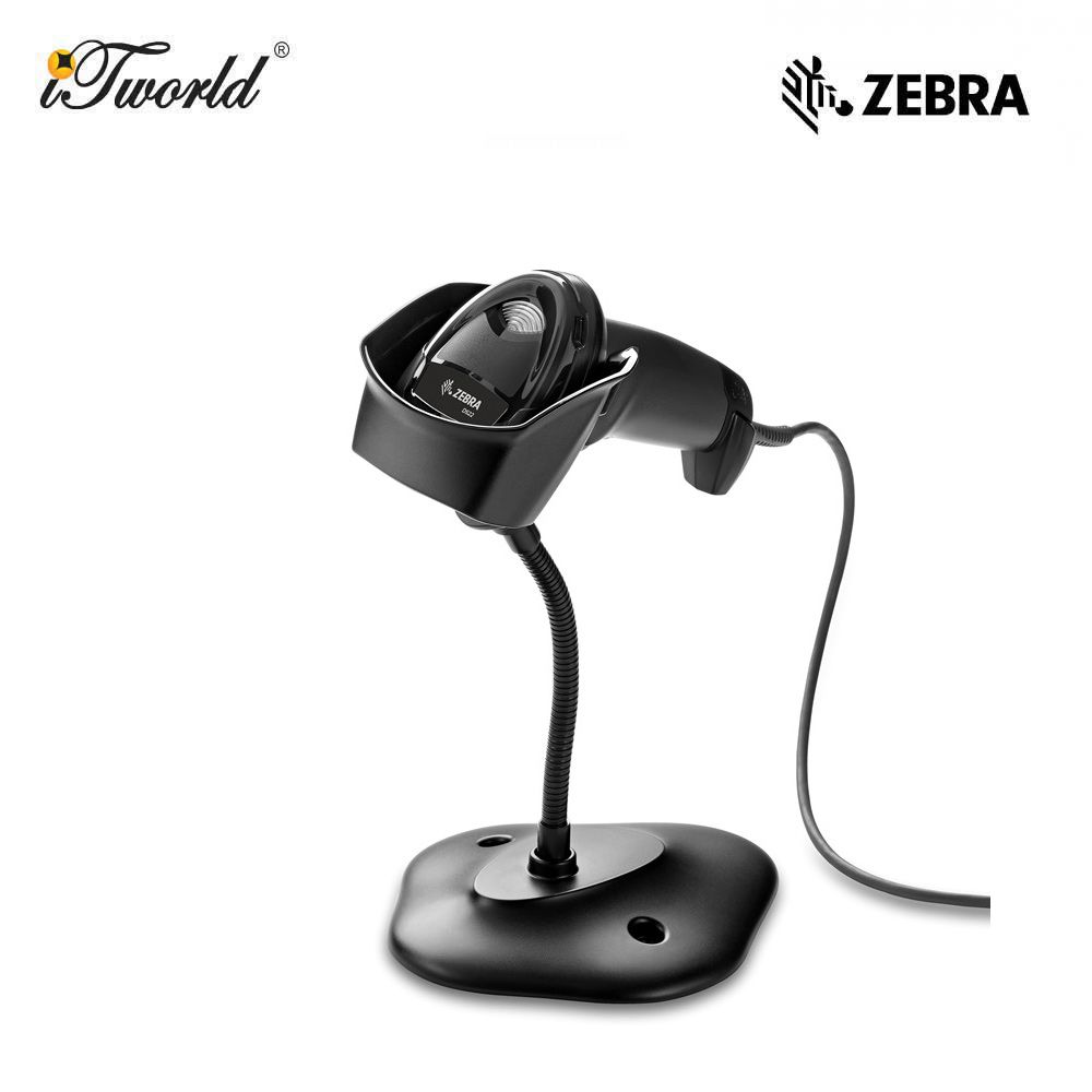 Zebra DS2208 QR Barcode Scanner with Stand - USB