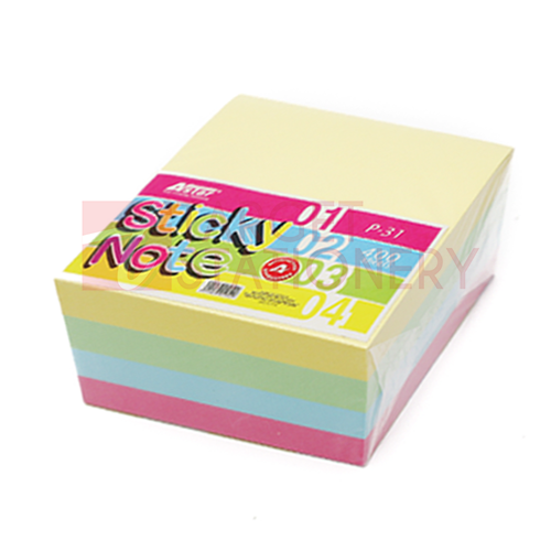 AStar 3" X 3" Sticky note pad (400 sheets, 4 colours)