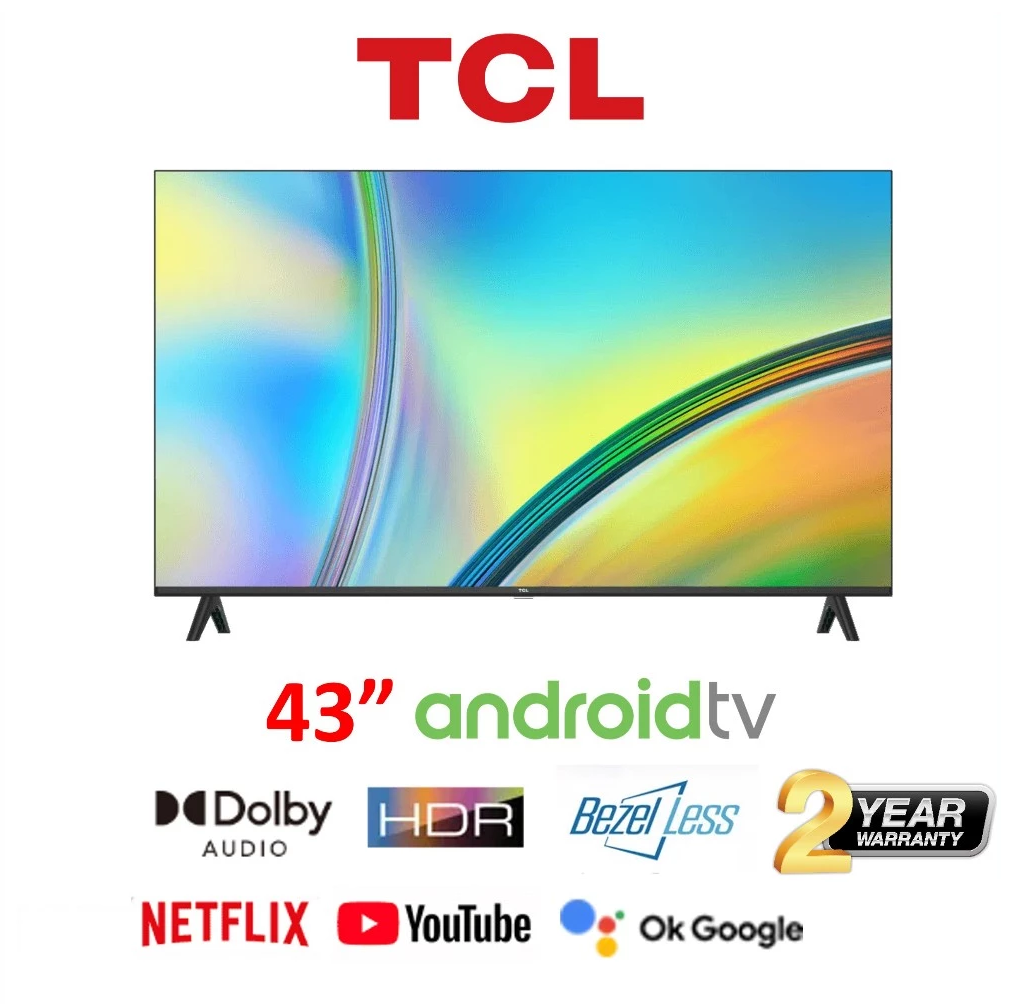 TCL 43" FHD Android Smart TV | Dolby Audio | Bezel-less Design 43S5400A