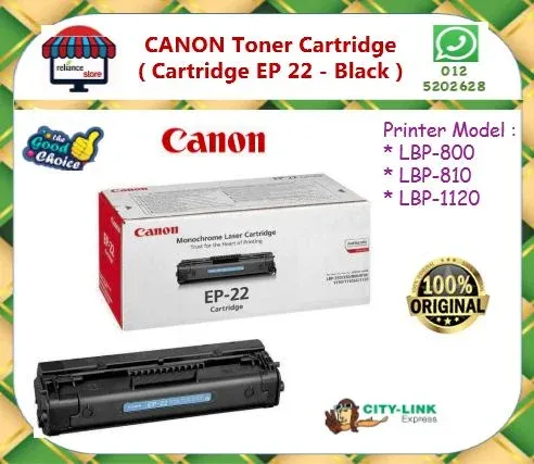CANON EP-22 Toner Cartridge (Black) / Canon EP22 / Canon LBP-800 Toner / Canon LBP-1120 Toner # 100% Original Canon Toner # Canon Toner # 1 Tahun Jaminan # RP-0017 ( Untuk Canon Laserjet Printer : LBP-800 / 810 / 1120 )