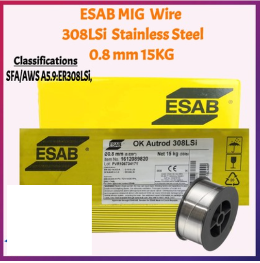 RIGHTWELL ESAB WELDING MIG WIRE 308LSI STAINLESS STEEL 0.8MM 15KG