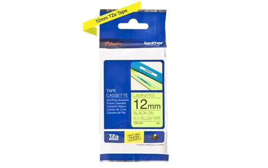 Brother TZe-C31 Black on Fluorescent Yellow (12mm) Tapes