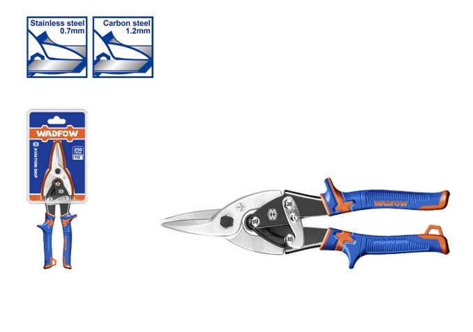 WADFOW AVIATION SNIP (10"), LENGTH: 250MM, MAX. CUTTING THICKNESS: CARBON STEEL ?1.2MM, STAINLESS STEEL ?0.7MM - WAS2410